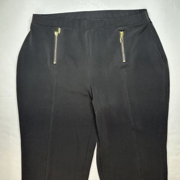 Chicos Collection Ankle Dress Pants 3 (US 16/XL) Black Pull On Zippers *Altered - Picture 10 of 15
